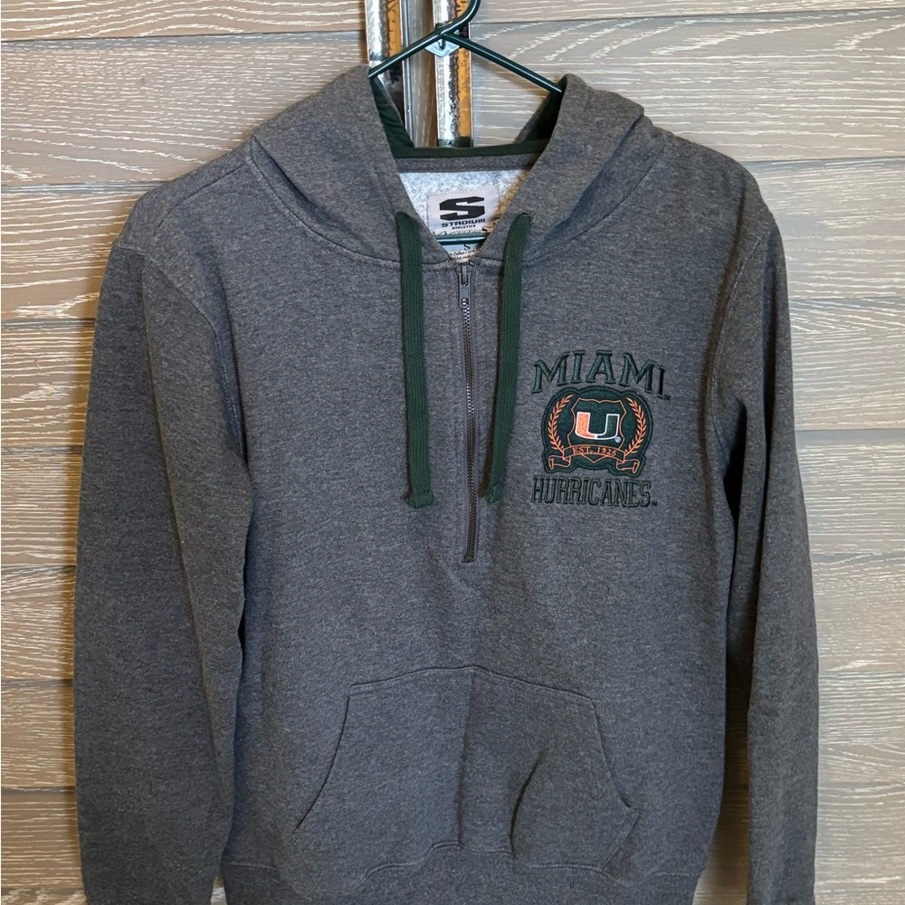 Miami Hurricanes Gray Hoodie Sweatshirt